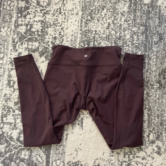 Lululemon Wunder Under Maroon Leggings - Picture 1 of 5